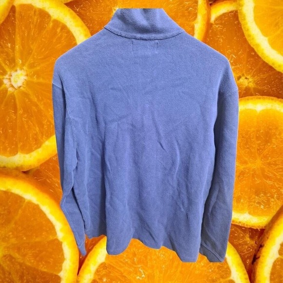 Polo Ralph Lauren Men's Blue Quarter Zip Estate-Rib Pullover‎ Sweater Size M - Picture 3 of 8